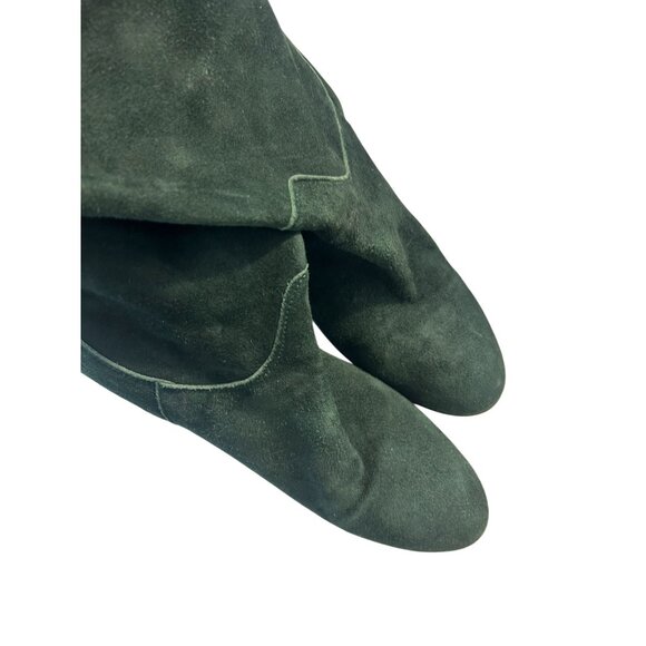 Free People Dakota Slouchy Emerald Distressed Suede Heel Boots 38 US 8 - Picture 5 of 6